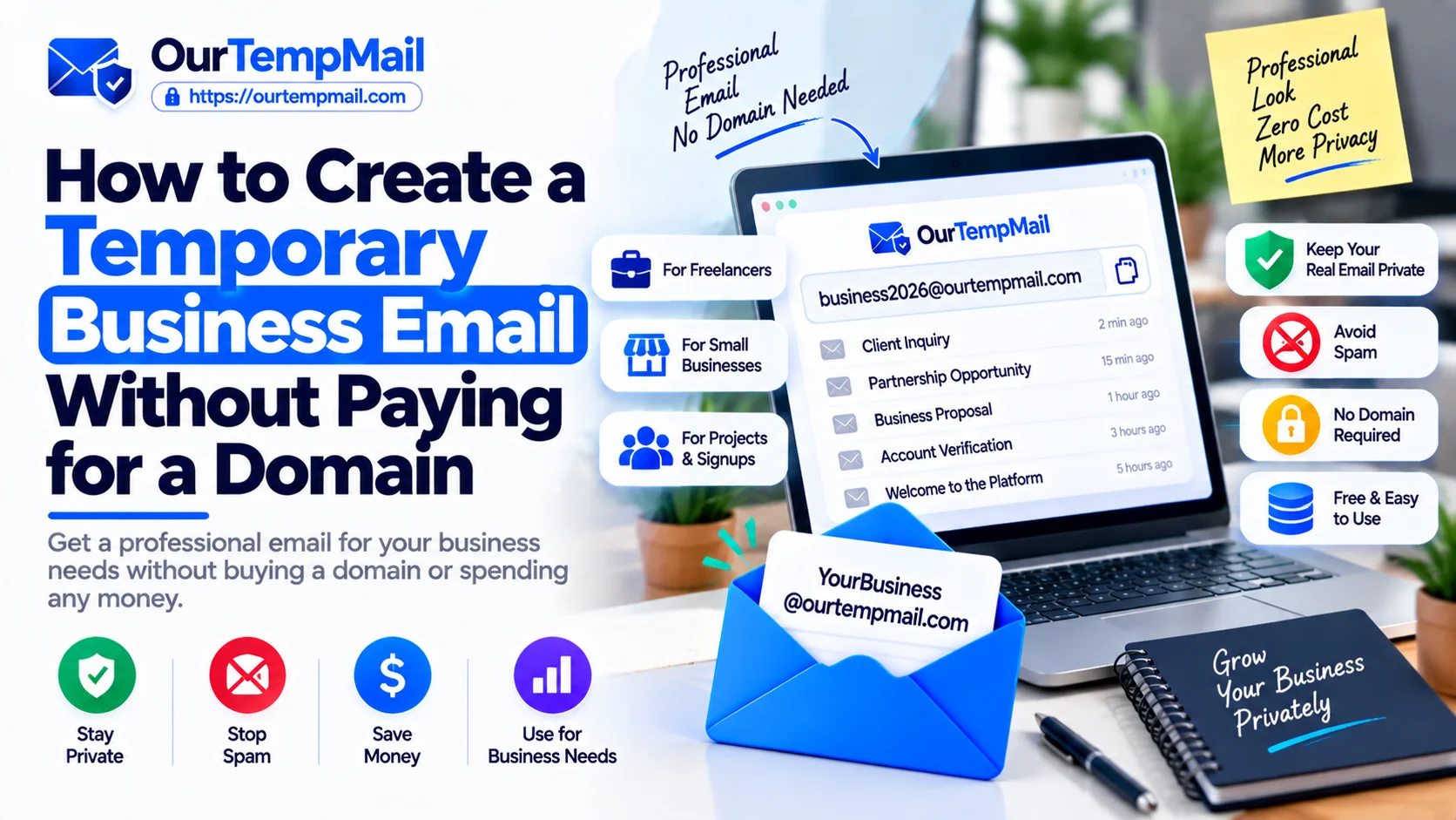 How to Create a Temporary Business Email Without Paying for a Domain