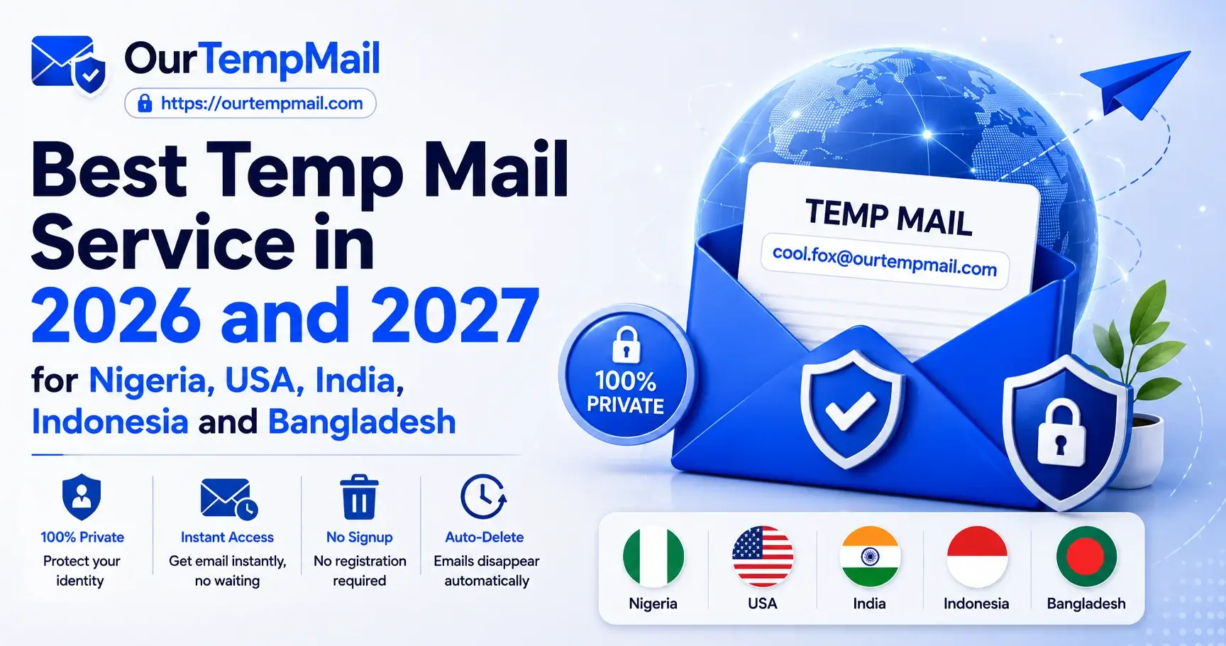 Best Temp Mail Service in 2026 & 2027 for Nigeria, USA, India, Indonesia & Bangladesh